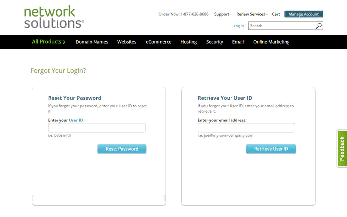 NetworkSolutions Fogot Login